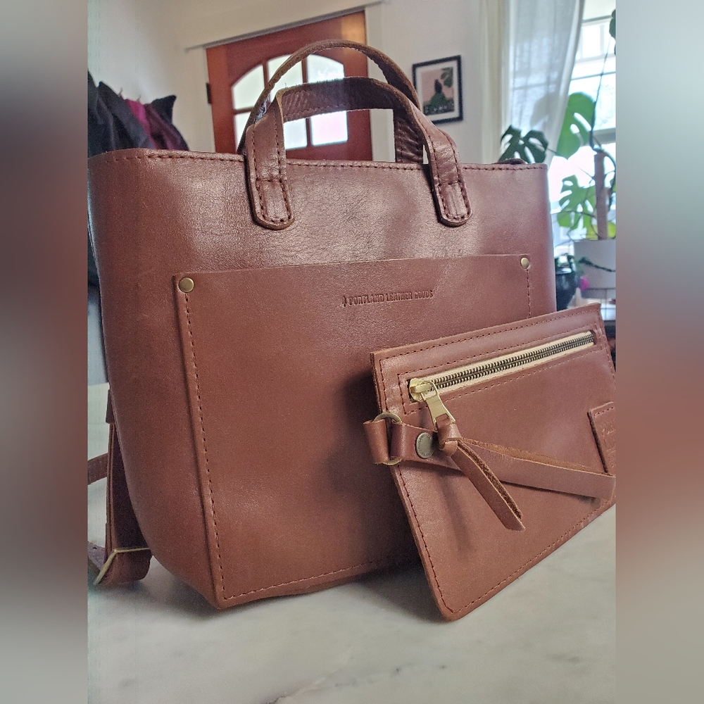 PLG Portland Leather Goods SET Mini Crossbody Tote PLUS Adriana unicorn Soleil